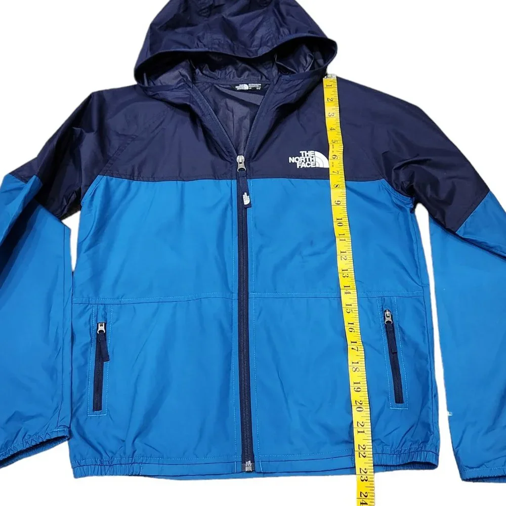 The North Face Boy Cyclone Hoodie Windbreaker Jacket Navy Blue Zipper